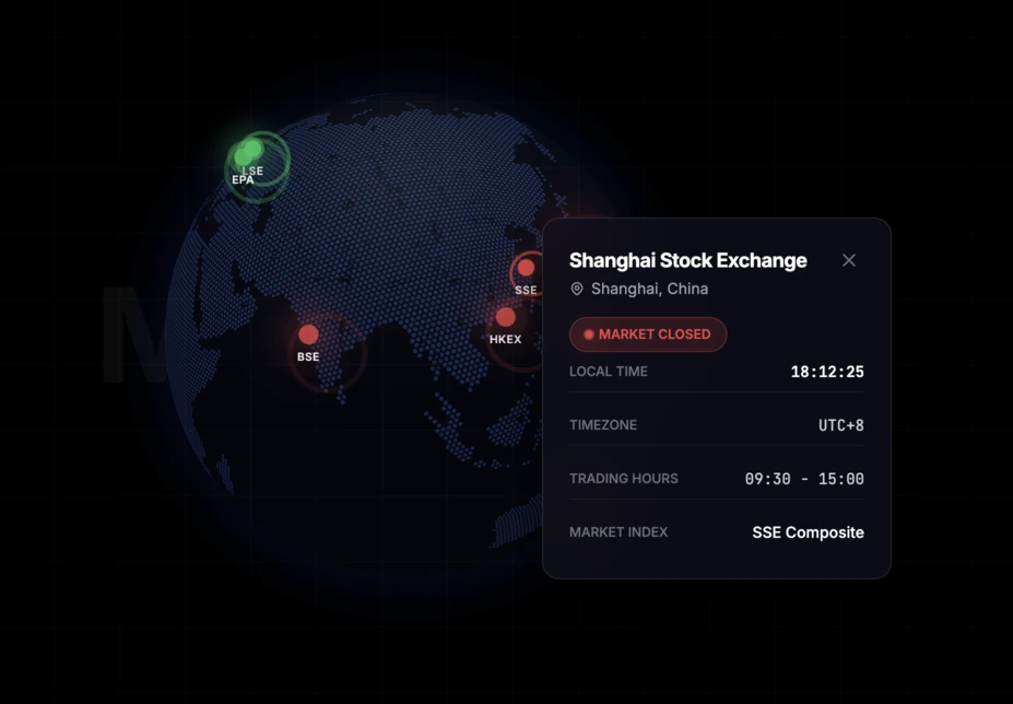 Create an interactive globe of world stock exchanges with AI
