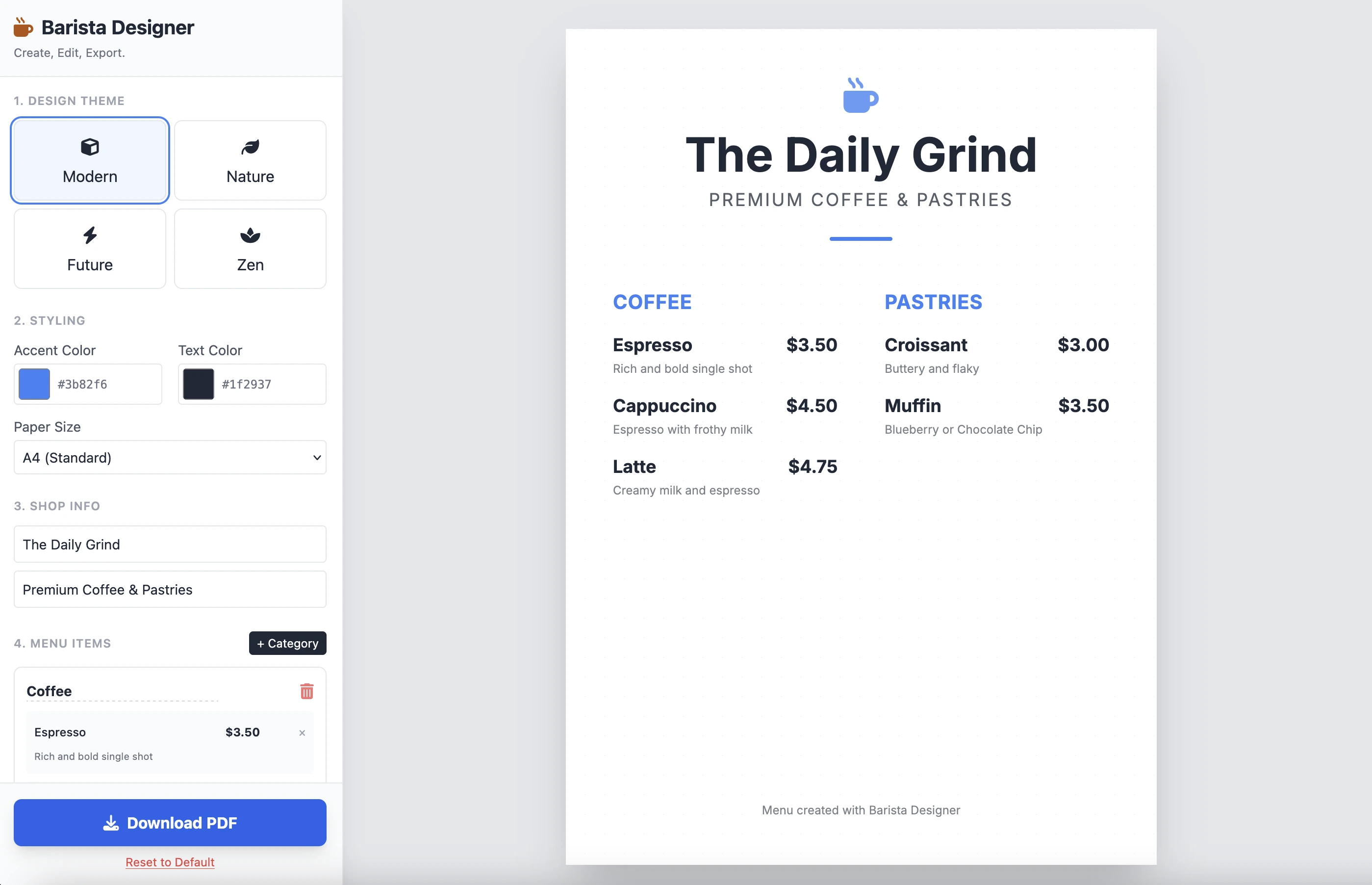Testing Gemini 3: create a coffee menu generator with AI without writing a single line of code